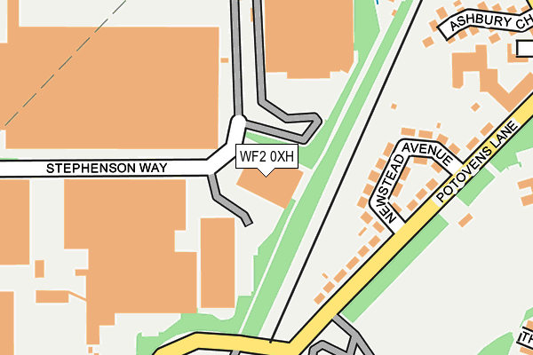 WF2 0XH map - OS OpenMap – Local (Ordnance Survey) WF2 0XH map - OS OpenMap – Local (Ordnance Survey)