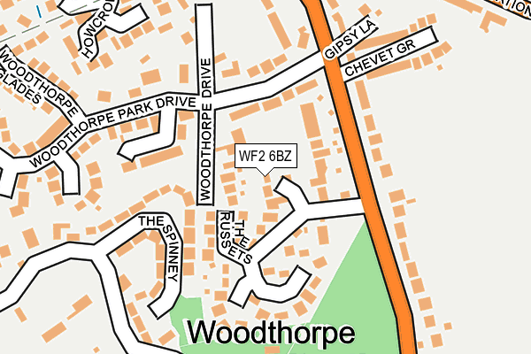 WF2 6BZ map - OS OpenMap – Local (Ordnance Survey) WF2 6BZ map - OS OpenMap – Local (Ordnance Survey)