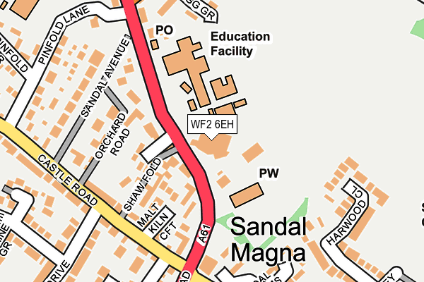 WF2 6EH map - OS OpenMap – Local (Ordnance Survey) WF2 6EH map - OS OpenMap – Local (Ordnance Survey)