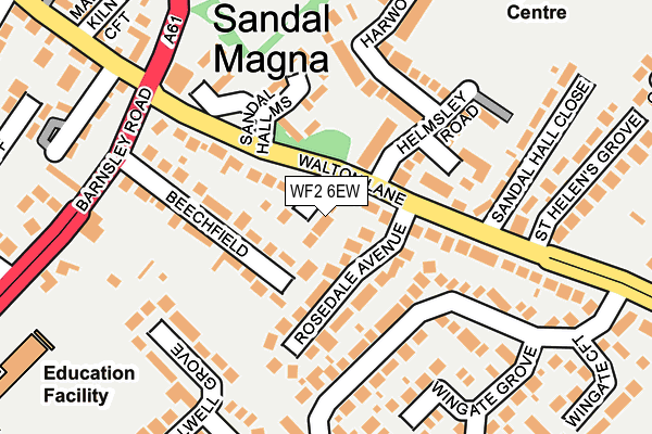 WF2 6EW map - OS OpenMap – Local (Ordnance Survey) WF2 6EW map - OS OpenMap – Local (Ordnance Survey)