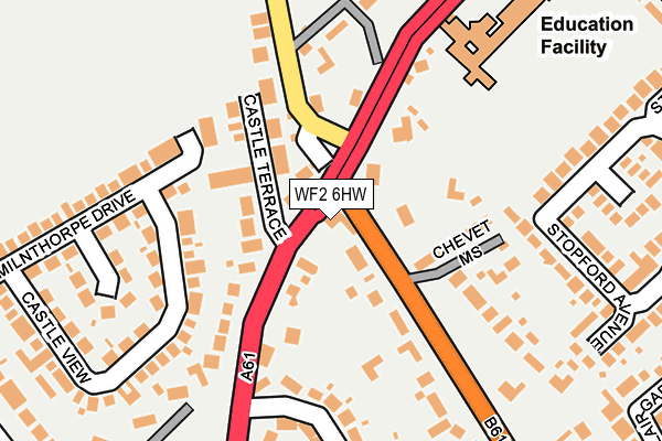 WF2 6HW map - OS OpenMap – Local (Ordnance Survey) WF2 6HW map - OS OpenMap – Local (Ordnance Survey)