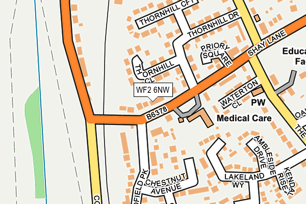 WF2 6NW map - OS OpenMap – Local (Ordnance Survey) WF2 6NW map - OS OpenMap – Local (Ordnance Survey)