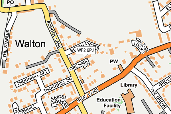 WF2 6PJ map - OS OpenMap – Local (Ordnance Survey) WF2 6PJ map - OS OpenMap – Local (Ordnance Survey)