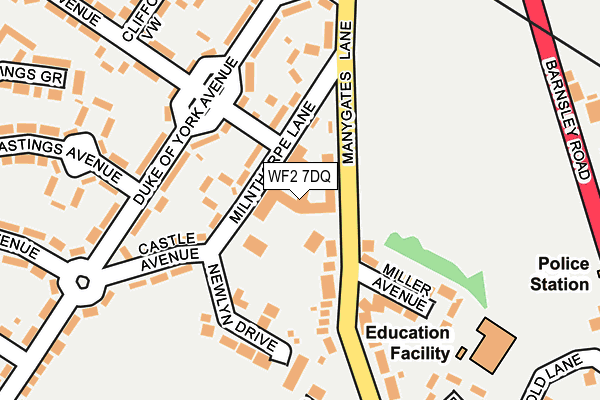 WF2 7DQ map - OS OpenMap – Local (Ordnance Survey) WF2 7DQ map - OS OpenMap – Local (Ordnance Survey)