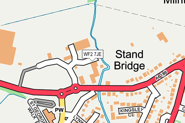 WF2 7JE map - OS OpenMap – Local (Ordnance Survey) WF2 7JE map - OS OpenMap – Local (Ordnance Survey)