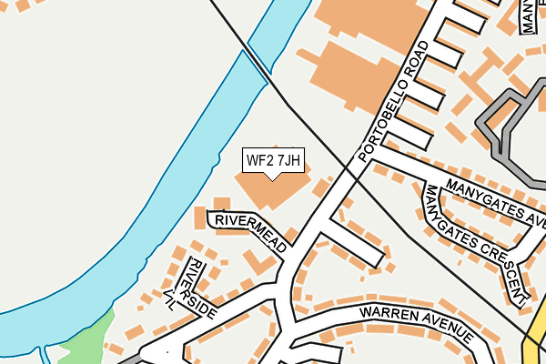 WF2 7JH map - OS OpenMap – Local (Ordnance Survey) WF2 7JH map - OS OpenMap – Local (Ordnance Survey)