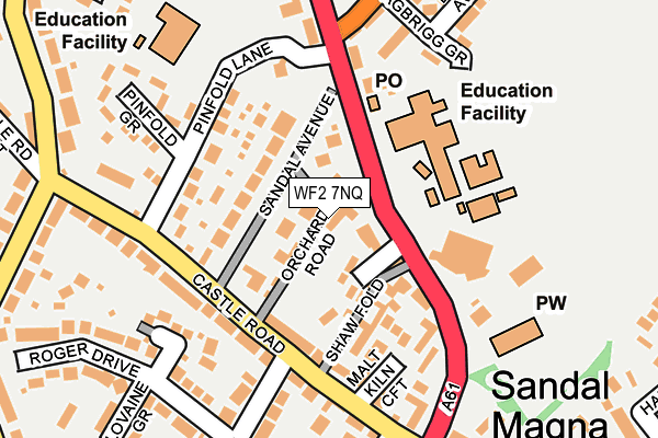 WF2 7NQ map - OS OpenMap – Local (Ordnance Survey) WF2 7NQ map - OS OpenMap – Local (Ordnance Survey)