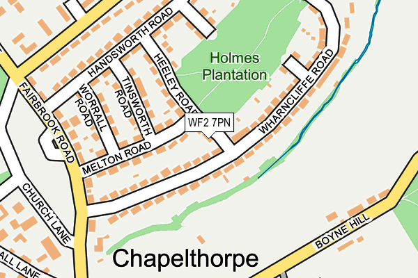 WF2 7PN map - OS OpenMap – Local (Ordnance Survey) WF2 7PN map - OS OpenMap – Local (Ordnance Survey)
