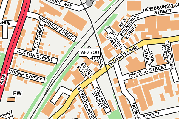 WF2 7QU map - OS OpenMap – Local (Ordnance Survey) WF2 7QU map - OS OpenMap – Local (Ordnance Survey)