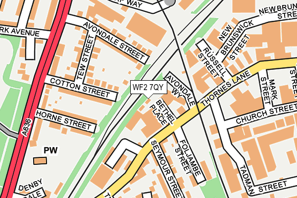 WF2 7QY map - OS OpenMap – Local (Ordnance Survey) WF2 7QY map - OS OpenMap – Local (Ordnance Survey)