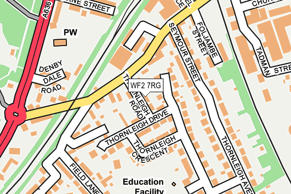 WF2 7RG map - OS OpenMap – Local (Ordnance Survey) WF2 7RG map - OS OpenMap – Local (Ordnance Survey)