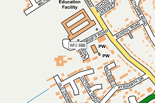 WF2 8BB map - OS OpenMap – Local (Ordnance Survey) WF2 8BB map - OS OpenMap – Local (Ordnance Survey)