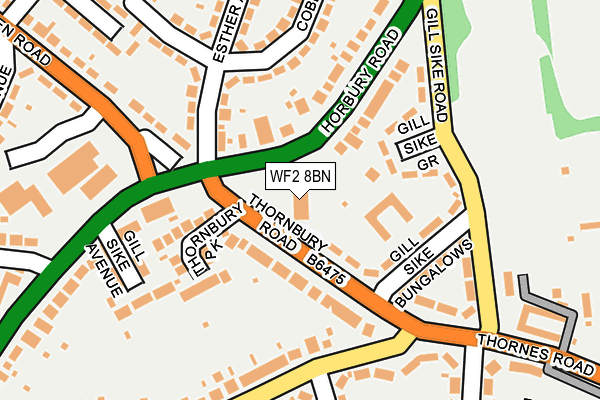 WF2 8BN map - OS OpenMap – Local (Ordnance Survey) WF2 8BN map - OS OpenMap – Local (Ordnance Survey)
