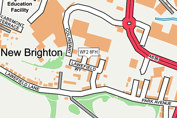 WF2 8FH map - OS OpenMap – Local (Ordnance Survey) WF2 8FH map - OS OpenMap – Local (Ordnance Survey)