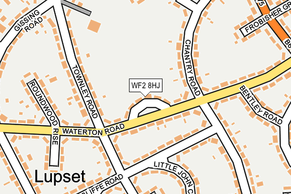 WF2 8HJ map - OS OpenMap – Local (Ordnance Survey) WF2 8HJ map - OS OpenMap – Local (Ordnance Survey)
