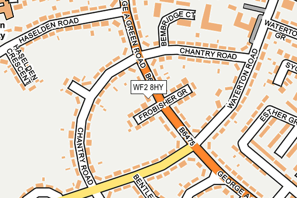 WF2 8HY map - OS OpenMap – Local (Ordnance Survey) WF2 8HY map - OS OpenMap – Local (Ordnance Survey)