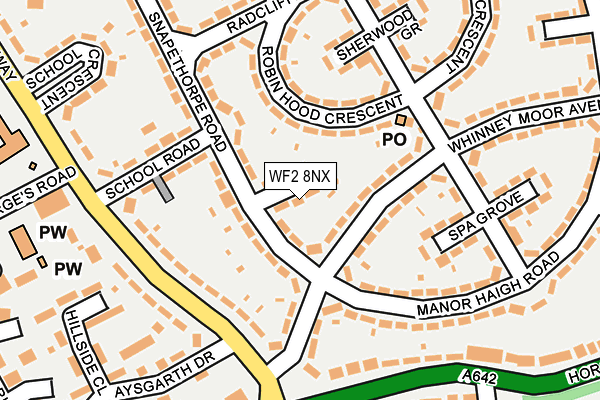 WF2 8NX map - OS OpenMap – Local (Ordnance Survey) WF2 8NX map - OS OpenMap – Local (Ordnance Survey)