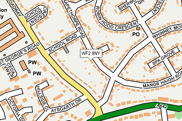 WF2 8NY map - OS OpenMap – Local (Ordnance Survey) WF2 8NY map - OS OpenMap – Local (Ordnance Survey)