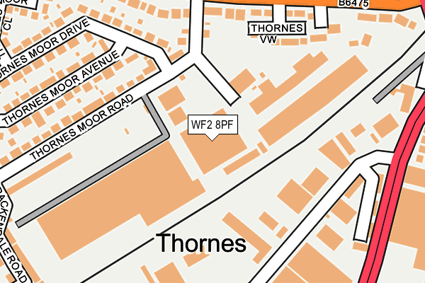 WF2 8PF map - OS OpenMap – Local (Ordnance Survey) WF2 8PF map - OS OpenMap – Local (Ordnance Survey)