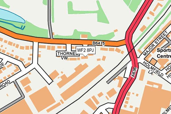 WF2 8PJ map - OS OpenMap – Local (Ordnance Survey) WF2 8PJ map - OS OpenMap – Local (Ordnance Survey)