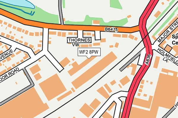 WF2 8PW map - OS OpenMap – Local (Ordnance Survey) WF2 8PW map - OS OpenMap – Local (Ordnance Survey)