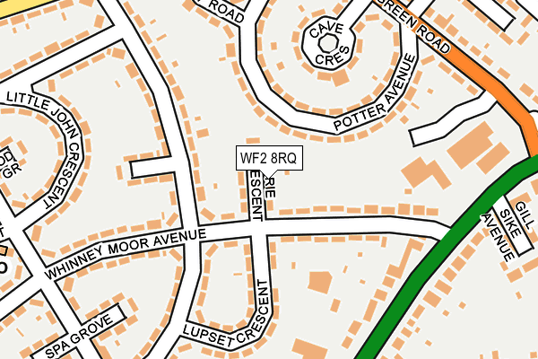 WF2 8RQ map - OS OpenMap – Local (Ordnance Survey) WF2 8RQ map - OS OpenMap – Local (Ordnance Survey)