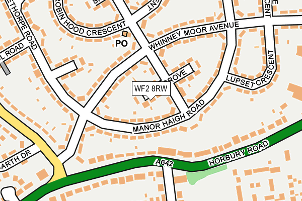 WF2 8RW map - OS OpenMap – Local (Ordnance Survey) WF2 8RW map - OS OpenMap – Local (Ordnance Survey)