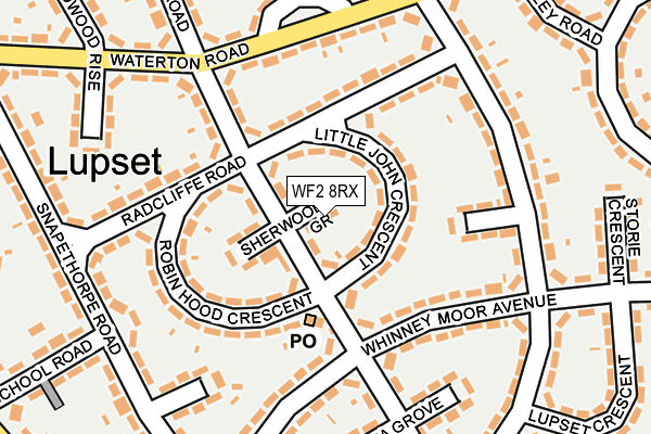 WF2 8RX map - OS OpenMap – Local (Ordnance Survey) WF2 8RX map - OS OpenMap – Local (Ordnance Survey)