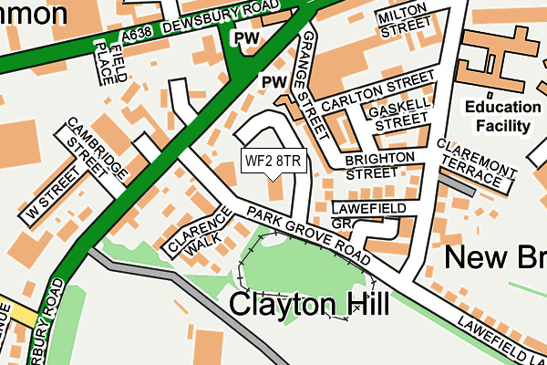 WF2 8TR map - OS OpenMap – Local (Ordnance Survey) WF2 8TR map - OS OpenMap – Local (Ordnance Survey)