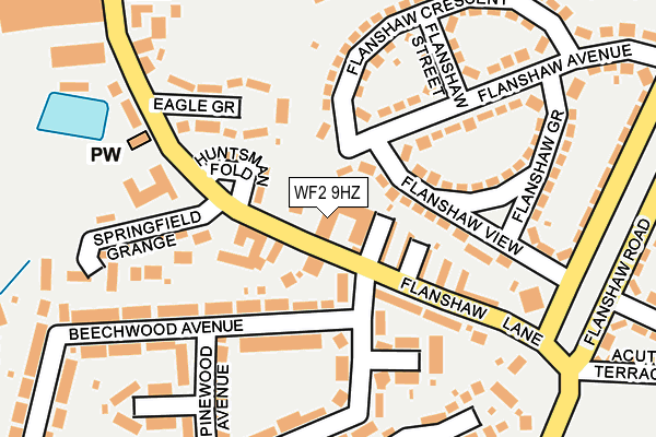 WF2 9HZ map - OS OpenMap – Local (Ordnance Survey) WF2 9HZ map - OS OpenMap – Local (Ordnance Survey)
