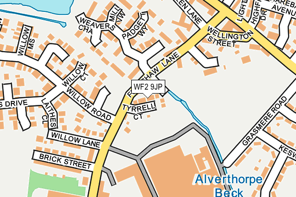 WF2 9JP map - OS OpenMap – Local (Ordnance Survey) WF2 9JP map - OS OpenMap – Local (Ordnance Survey)