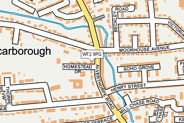 WF2 9PG map - OS OpenMap – Local (Ordnance Survey) WF2 9PG map - OS OpenMap – Local (Ordnance Survey)