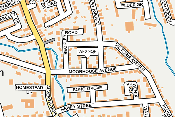 WF2 9QF map - OS OpenMap – Local (Ordnance Survey) WF2 9QF map - OS OpenMap – Local (Ordnance Survey)