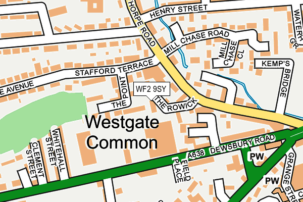 WF2 9SY map - OS OpenMap – Local (Ordnance Survey)