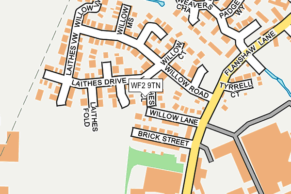 WF2 9TN map - OS OpenMap – Local (Ordnance Survey) WF2 9TN map - OS OpenMap – Local (Ordnance Survey)