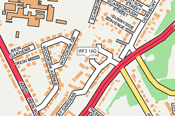 WF3 1AQ map - OS OpenMap – Local (Ordnance Survey) WF3 1AQ map - OS OpenMap – Local (Ordnance Survey)