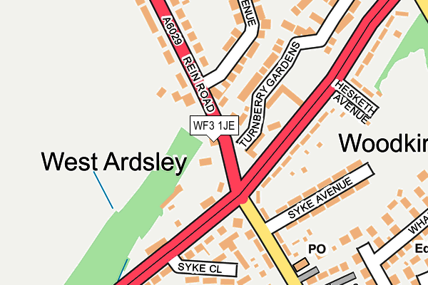 WF3 1JE map - OS OpenMap – Local (Ordnance Survey) WF3 1JE map - OS OpenMap – Local (Ordnance Survey)