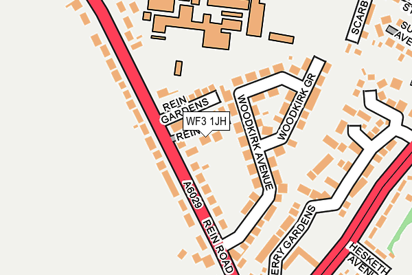 WF3 1JH map - OS OpenMap – Local (Ordnance Survey) WF3 1JH map - OS OpenMap – Local (Ordnance Survey)