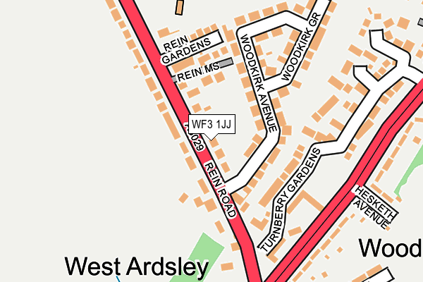 WF3 1JJ map - OS OpenMap – Local (Ordnance Survey) WF3 1JJ map - OS OpenMap – Local (Ordnance Survey)