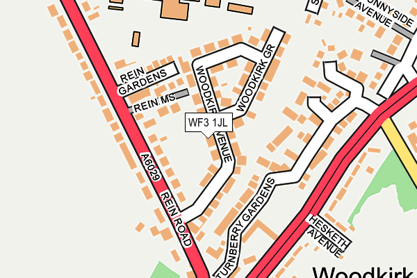 WF3 1JL map - OS OpenMap – Local (Ordnance Survey) WF3 1JL map - OS OpenMap – Local (Ordnance Survey)