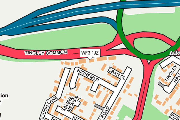 WF3 1JZ map - OS OpenMap – Local (Ordnance Survey) WF3 1JZ map - OS OpenMap – Local (Ordnance Survey)