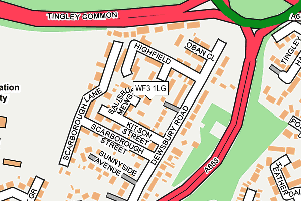 WF3 1LG map - OS OpenMap – Local (Ordnance Survey) WF3 1LG map - OS OpenMap – Local (Ordnance Survey)