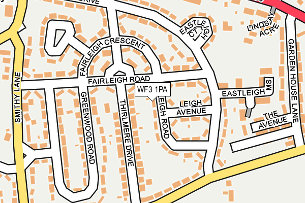 WF3 1PA map - OS OpenMap – Local (Ordnance Survey) WF3 1PA map - OS OpenMap – Local (Ordnance Survey)