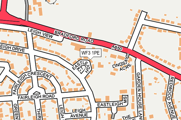 WF3 1PE map - OS OpenMap – Local (Ordnance Survey) WF3 1PE map - OS OpenMap – Local (Ordnance Survey)