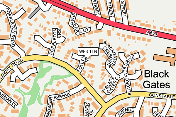 WF3 1TN map - OS OpenMap – Local (Ordnance Survey) WF3 1TN map - OS OpenMap – Local (Ordnance Survey)