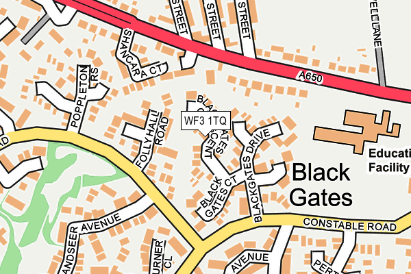 WF3 1TQ map - OS OpenMap – Local (Ordnance Survey) WF3 1TQ map - OS OpenMap – Local (Ordnance Survey)