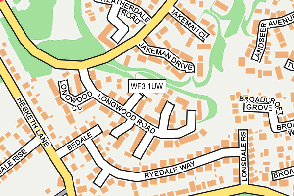 WF3 1UW map - OS OpenMap – Local (Ordnance Survey) WF3 1UW map - OS OpenMap – Local (Ordnance Survey)