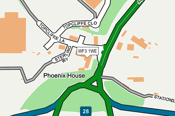 WF3 1WE map - OS OpenMap – Local (Ordnance Survey) WF3 1WE map - OS OpenMap – Local (Ordnance Survey)