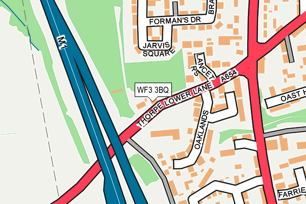 WF3 3BQ map - OS OpenMap – Local (Ordnance Survey) WF3 3BQ map - OS OpenMap – Local (Ordnance Survey)