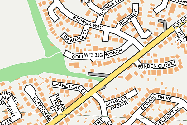 WF3 3JG map - OS OpenMap – Local (Ordnance Survey) WF3 3JG map - OS OpenMap – Local (Ordnance Survey)